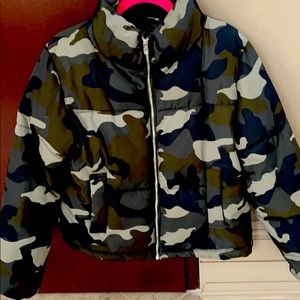 Camouflage Puffer Winter Coat - Never Worn